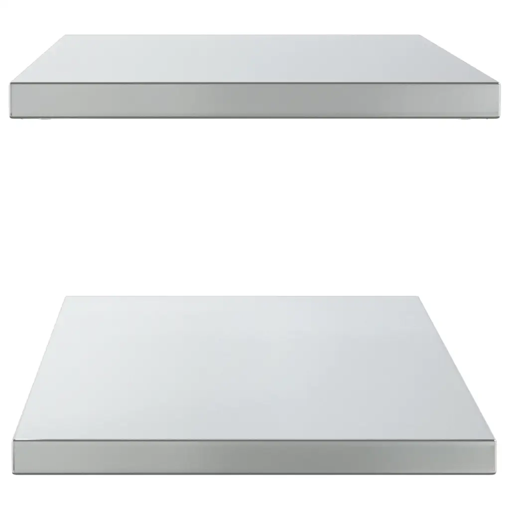 Mensole a Muro 2 pz 100x40 cm Argento in Acciaio Inossidabile 30278