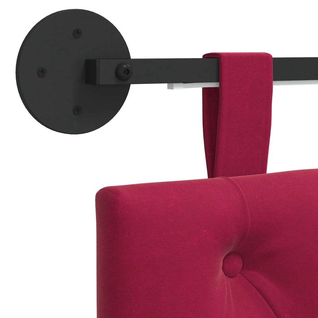 Testiera | Testata sospesa Con luce LED Rosso Vino Velluto