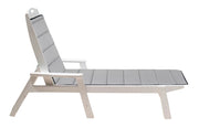 Cuscino per sdraio trapuntato in schiuma AIO FACTORY 190x60 cm, impermeabile, grigio scuro