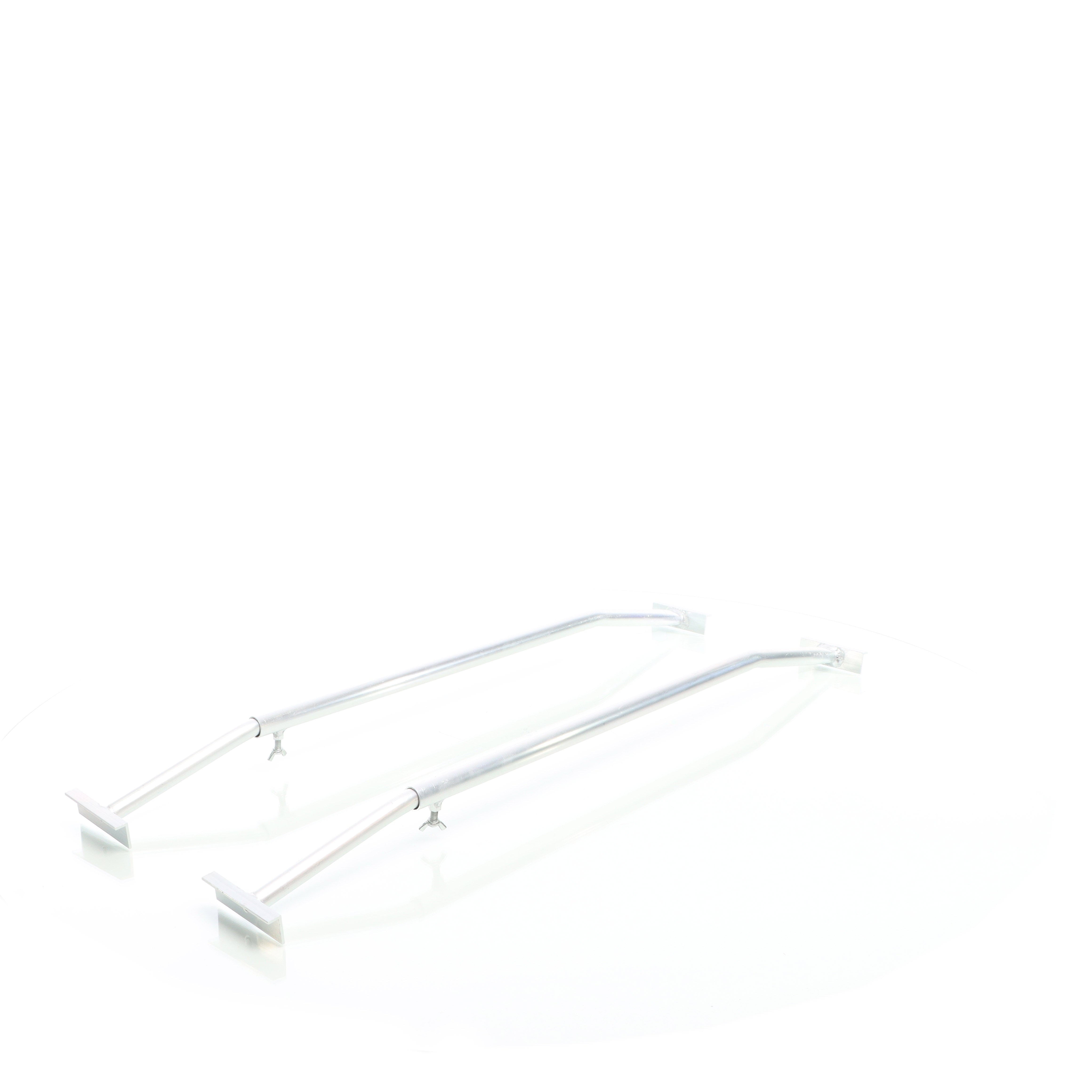 Staffe telo per rimorchi leggeri e carrelli appendice, 2 barre allungabili 100-145cm, in alluminio
