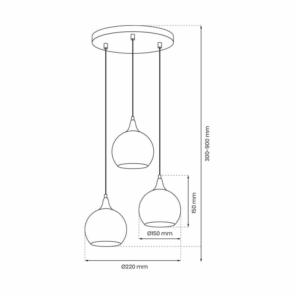 Lampadario a sospensione Milagro Monte MLP8403 oro 3 luci Ø22