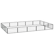 Box Cani 16 Pannelli Nero 100x50 cm Acciaio Verniciato Polvere cod mxl 52692