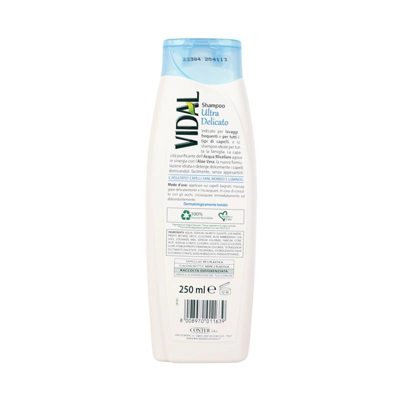 VIDAL SHAMPOO ULTRA DELICATO TUTTI I TIPI DI CAPELLI 250 ML