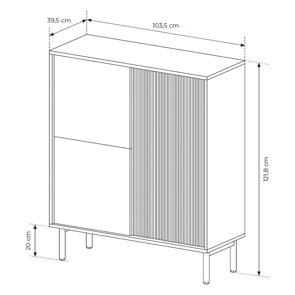 Madia Hatote, Credenza 5 Ripiani, 104x40x122h cm Marrone Rovere