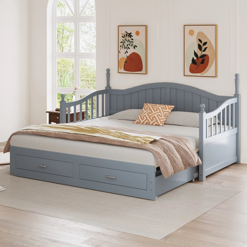 DIVANO LETTO Estraibile 90/180x190 cm Legno Grigio