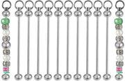 Set di 10 sospensioni per chiavi in metallo - Dimensioni 8,6x0,98x0,84cm