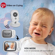 Fonino per Bambini con Camera - 3.2 Pollici Display LCD Grande - Funzione Audio a Due Vie - Video Monitor per Bambini con Schermo a Colori - Monitor per Bambini di Alta Qualità - Grande Portata di Trasmissione - Visualizzazione della Temperatura - Bianco