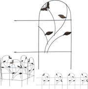 Bordino per cancelli di giardino a 5 pezzi con farfalle - Dimensioni: circa 46x250 cm, colore nero