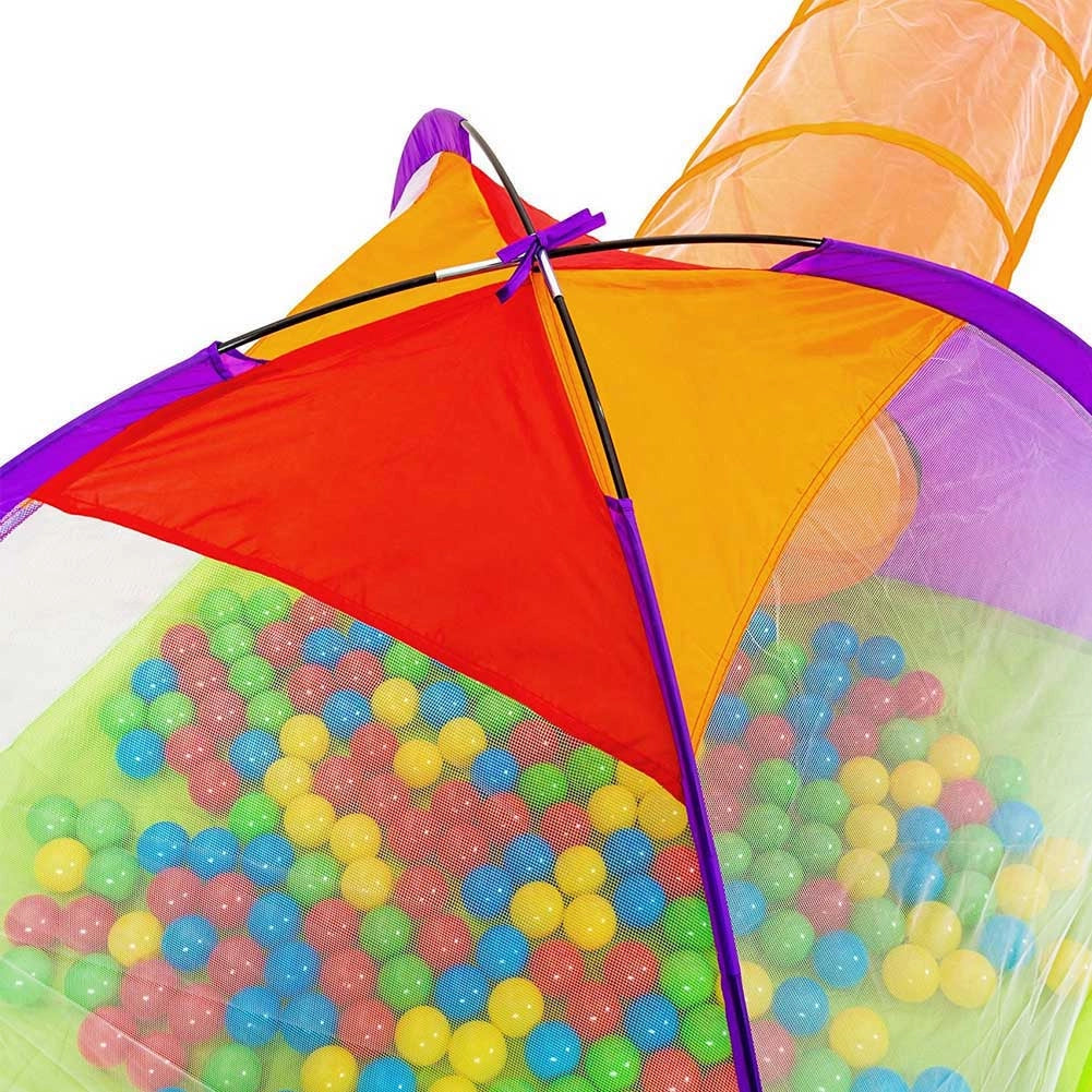 Tenda Igloo Per Bambini Con 200 Palline + Tunnel Pieghevole Giochi Salvaspazio
