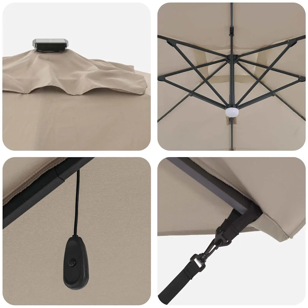Ombrelloneda-Ombrello da giardino balcone Talpa 351 x 250 x 253 cm Poliestere e Alluminio