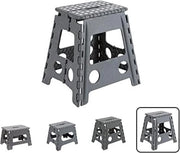 Sedia per cucina o bagno, piccola scala, seggiolone per bambini, sedile, sedia a sgabello per adulti e bambini (fino a 150 kg), 39 cm alto, grigio