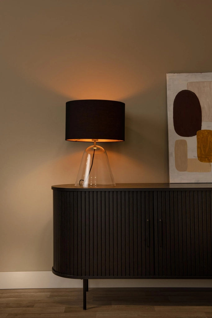Lampada da tavolo CAMPANA 1xE27 vetro nero trasparente