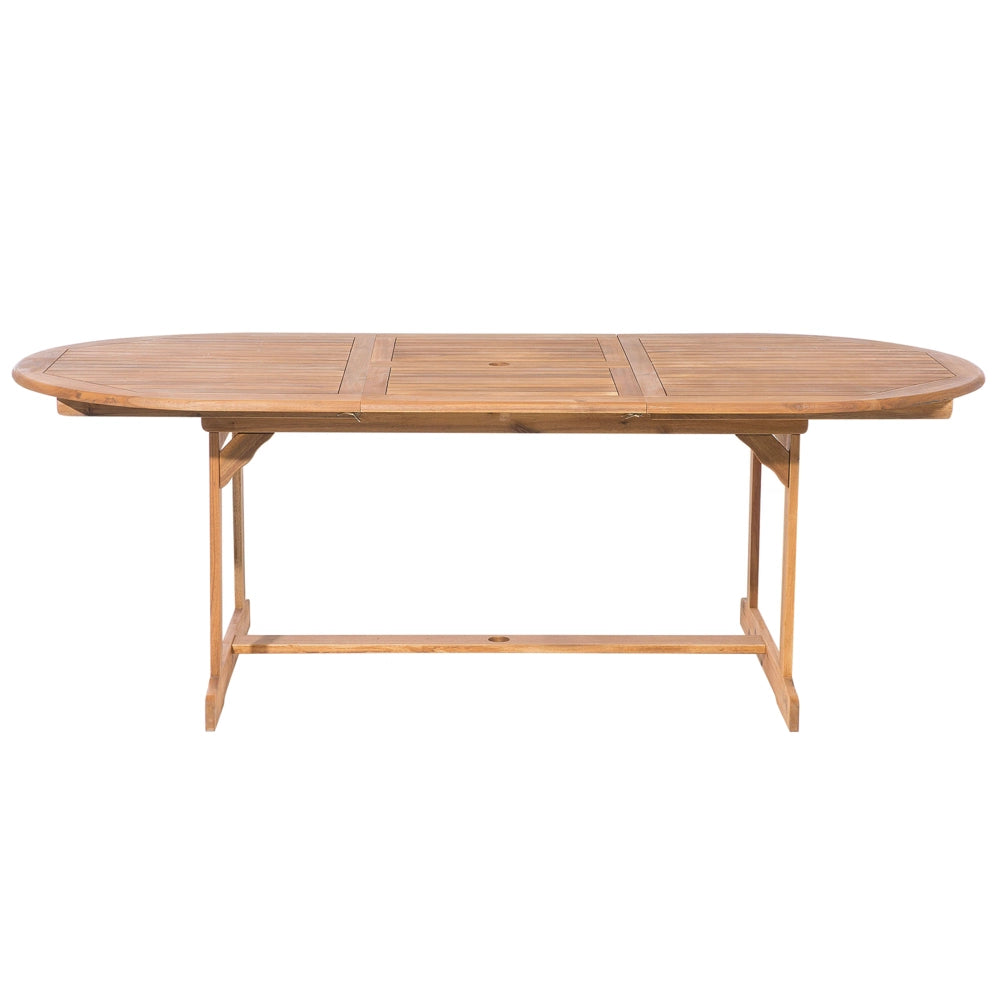 Set da pranzo per esterni in legno di acacia chiaro tavolo da 8 posti sedie pieghevoli design rustico