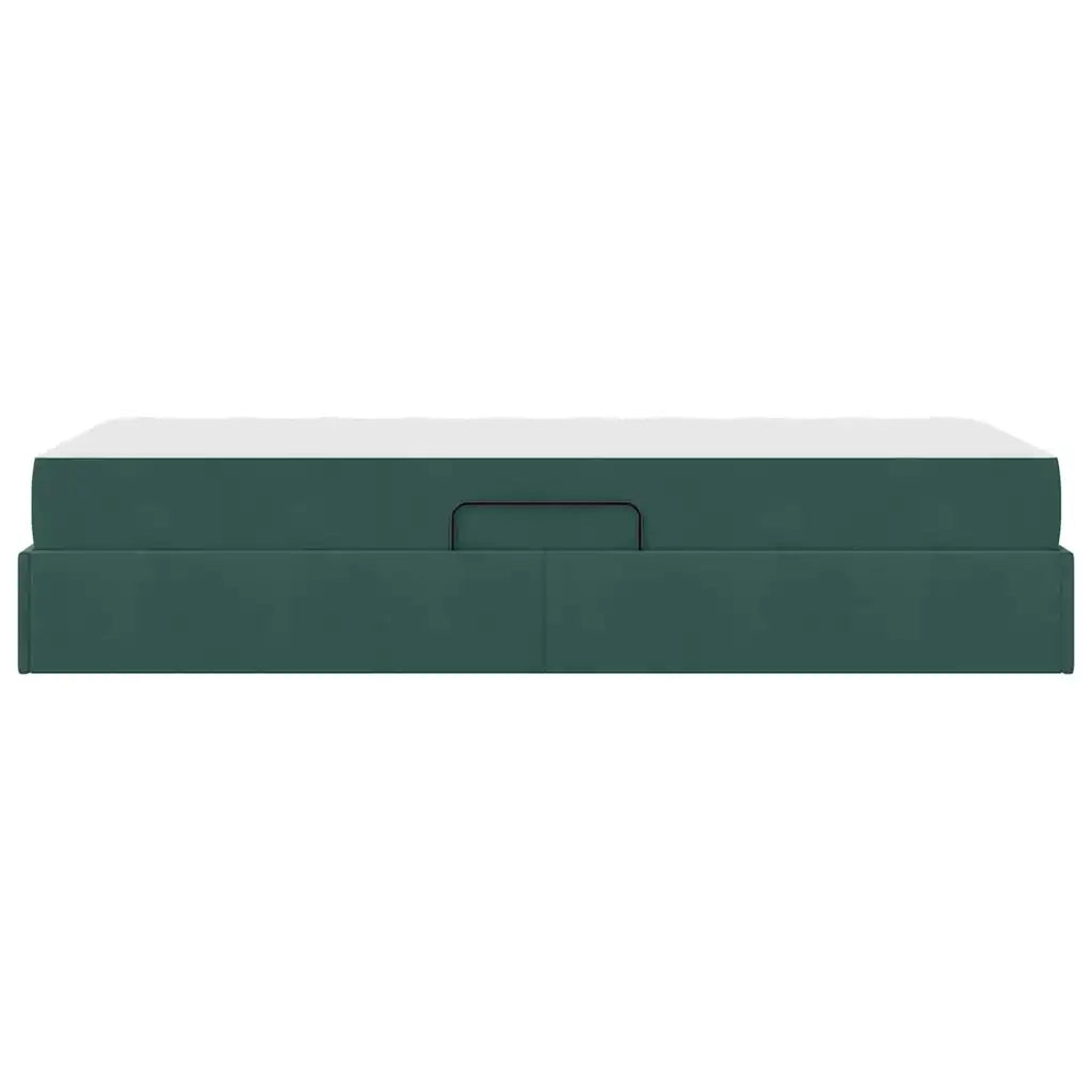 Letto con contenitore e materasso Verde Scuro 90 x 190 cm 3399691