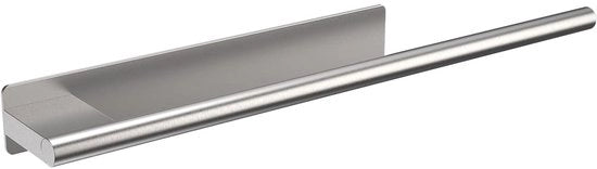 Asciugamaniere a un braccio, asciugamaniere per la doccia, asciugamaniere autoadesivo per fissaggio alla parete, 39 cm, argento