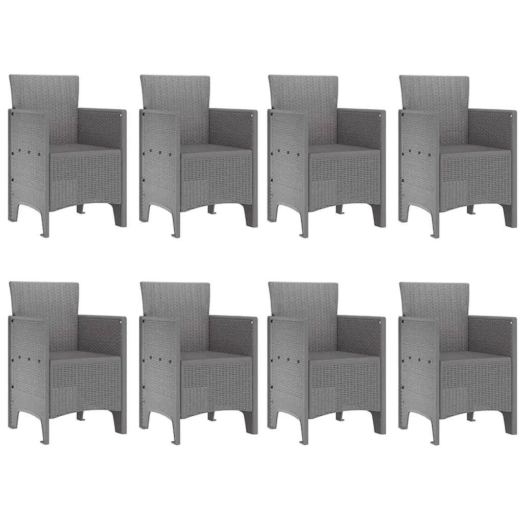 Set da Pranzo per Giardino 9 pcs Bianco Polipropilene