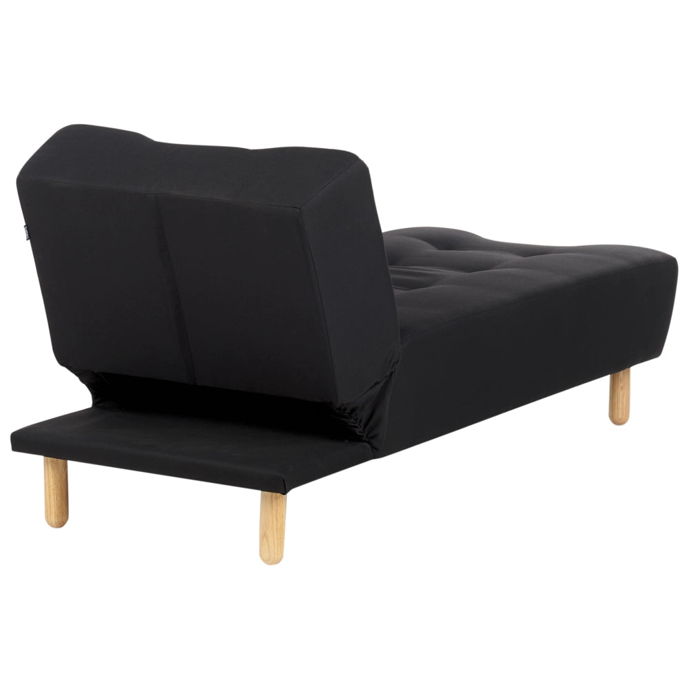 Chaise longue Verde Rivestimento in Tessuto Gambe in Legno Chiaro Stile Scandinavo