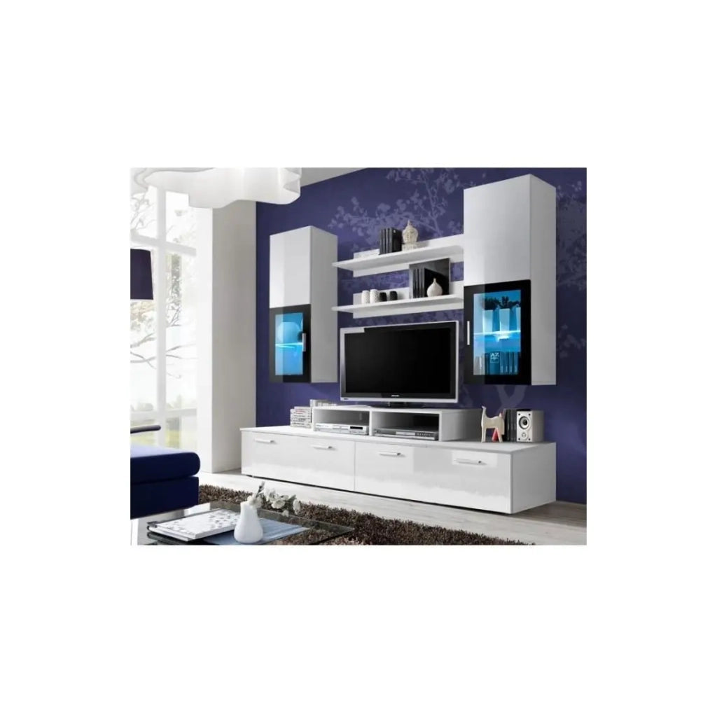 Mobile da parete per TV 200cm Design. Collezione MINI colore bianco.