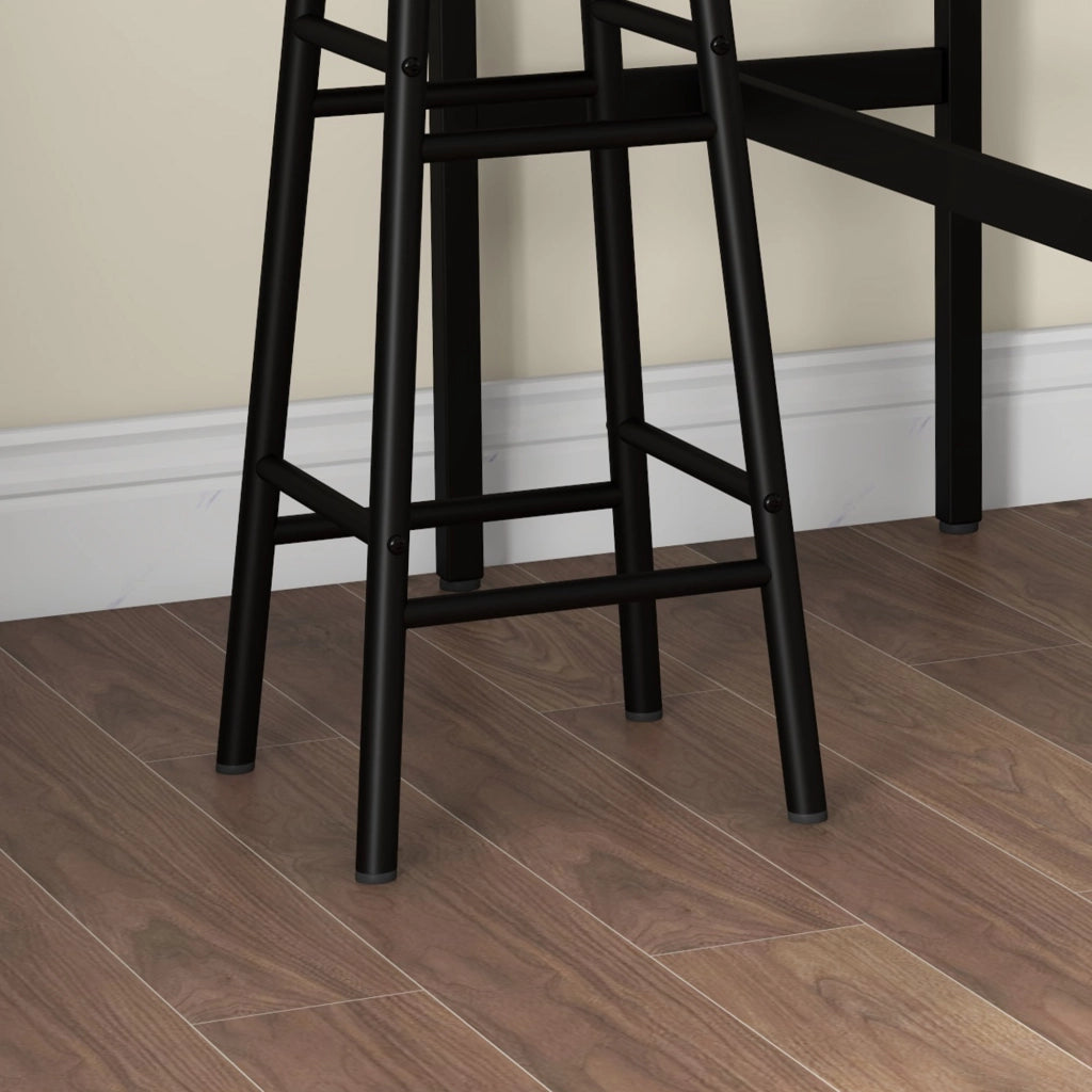 Set tavolo bar 3 pezzi con 2 sgabelli, design industriale, effetto legno, struttura in acciaio e MDF, colore marrone