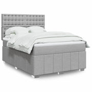 Giroletto a Molle con Materasso Grigio Chiaro 140x200cm Tessuto