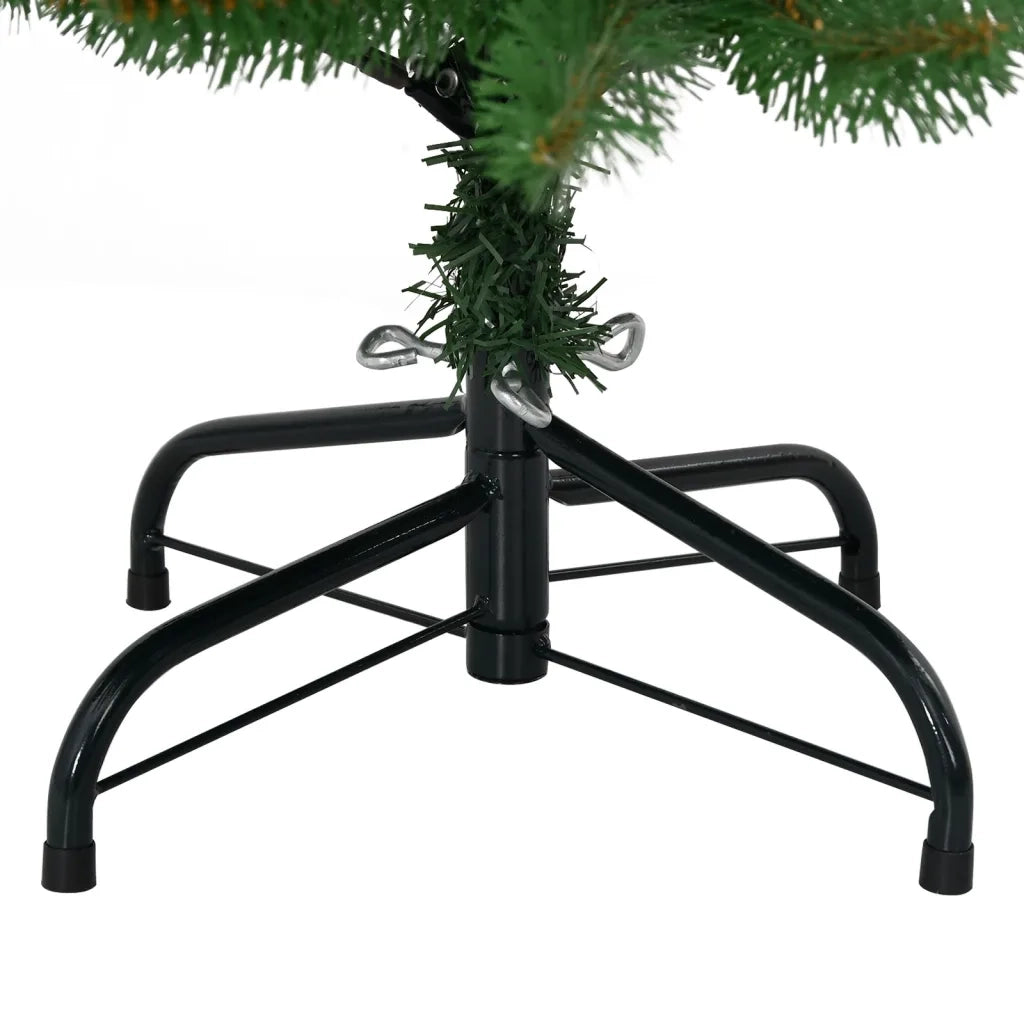 Albero di Natale Artificiale Incernierato con Base Verde 150 cm