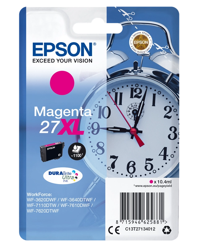 Epson Alarm clock Cartuccia Sveglia Magenta Inchiostri DURABrite Ultra 27XL