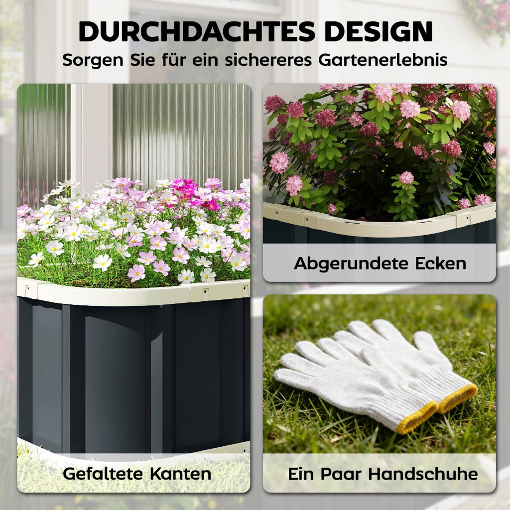 Letto rialzato in acciaio per giardino ¨C Xylo ¨C 136x52x31 cm grigio antracite