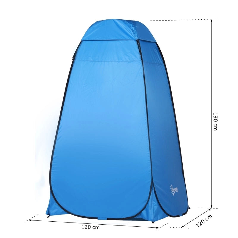 Tenda doccia pop-up per una persona in poliestere blu con tasche interne e montaggio semplice 120 × 120 × 190 cm