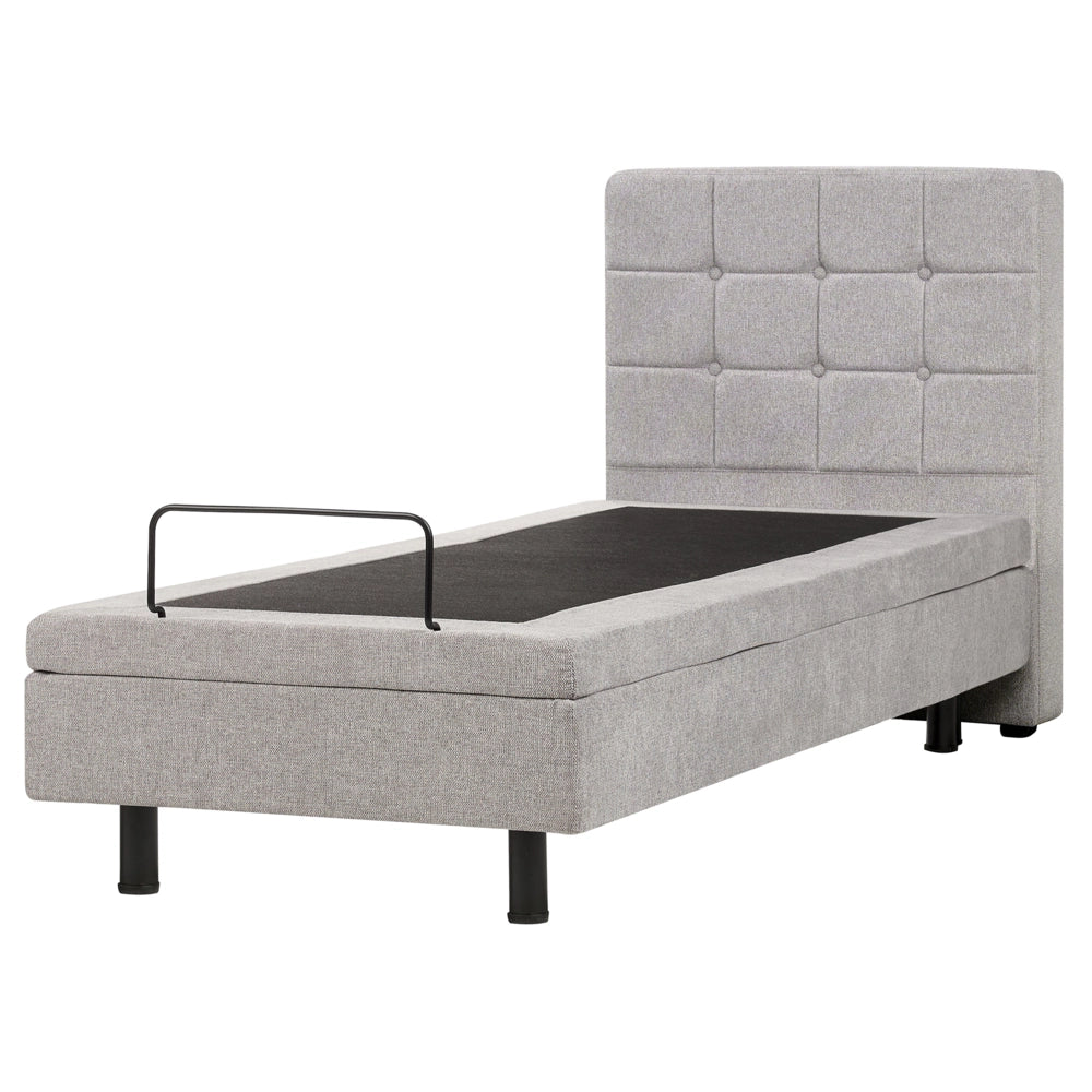 Letto Tessuto Grigio Chiaro Elettrico Regolabile con Telecomando 80 x 200 cm