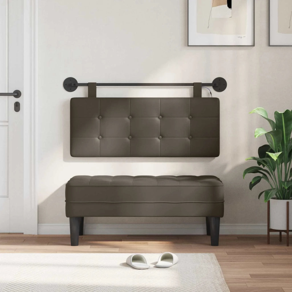 Testiera | Testata sospesa Con luce LED Grigio Similpelle