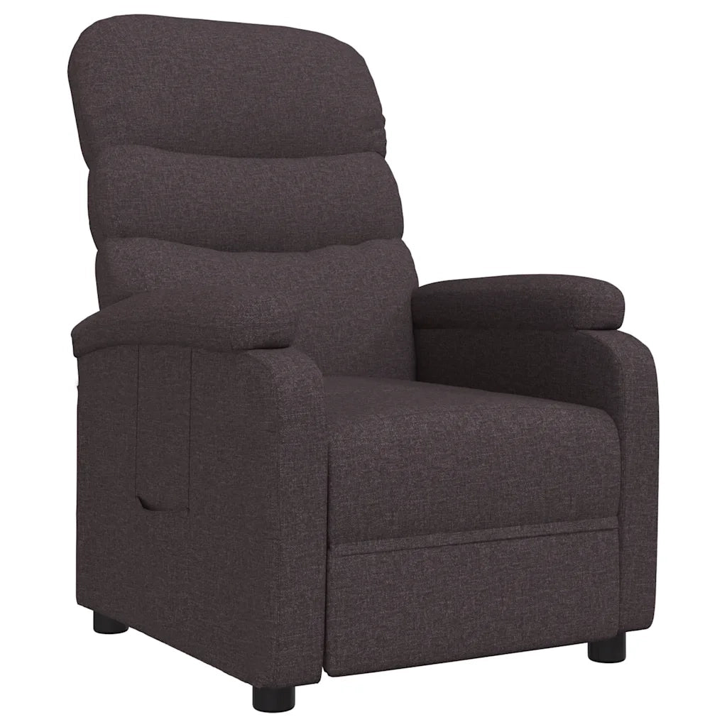 Poltrona Reclinabile Marrone Scuro in Tessuto 342705