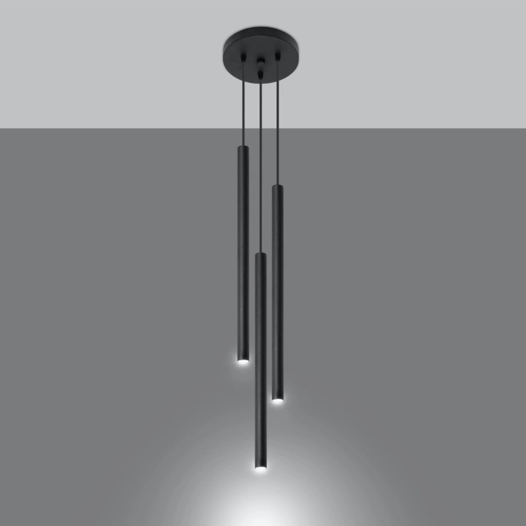 Lampadario Velino 3 luci nero metallo Pure Lume G9