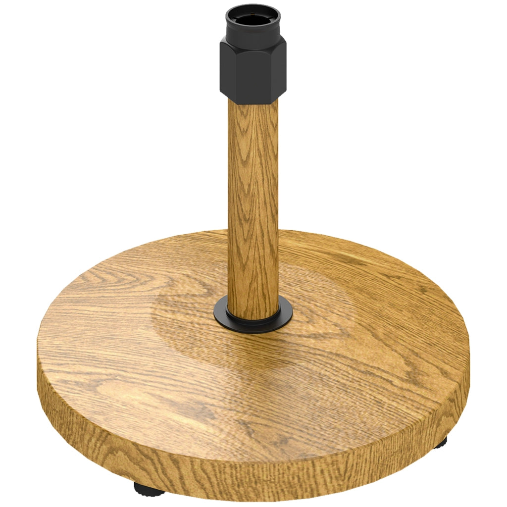 Base per Ombrellone da Giardino con Pesi Regolabili ¨C Zephmum ¨C Legno ?48x44 cm