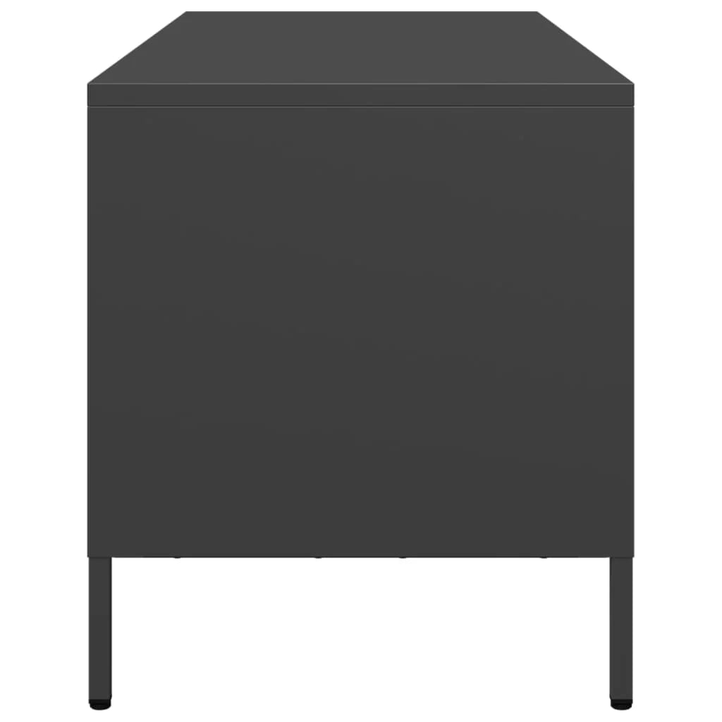Mobile TV multimediale scaffale TV credenza mobile TV sala da pranzo soggiorno camera da letto 101,5 x 39 x 43,5 cm acciaio laminato a freddo nero 02_0025554