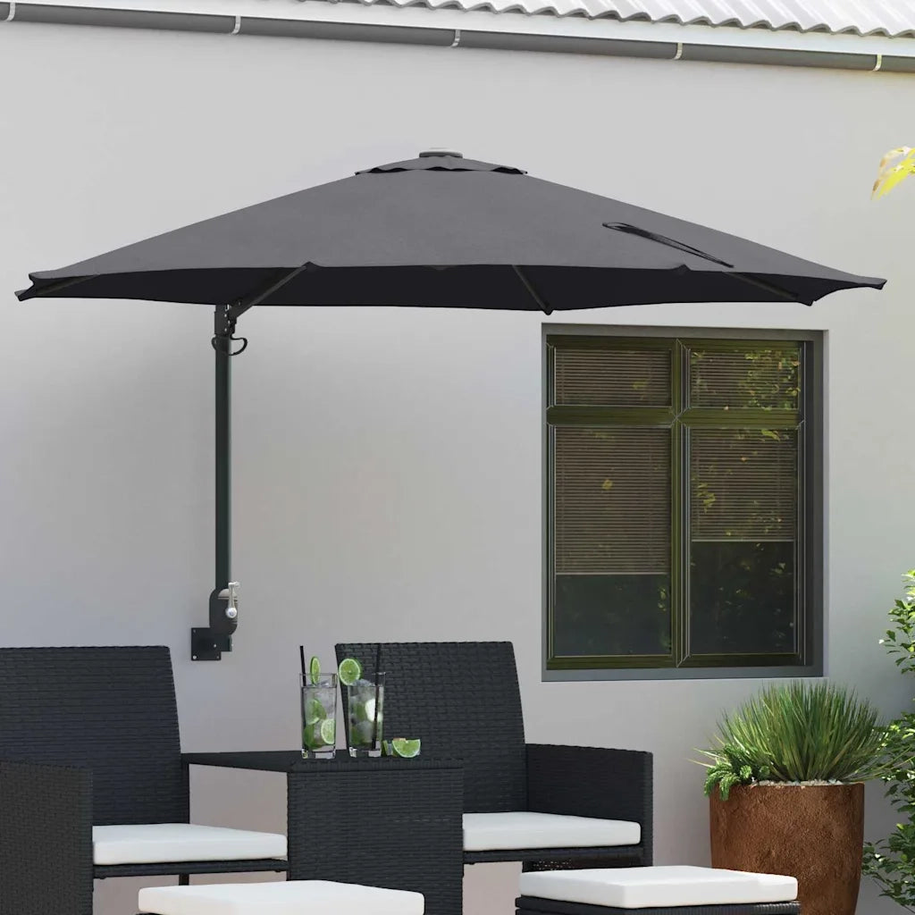 Ombrello da giardino-Ombrellone da spiaggia Antracite 248 x 248 x 148 cm 499209