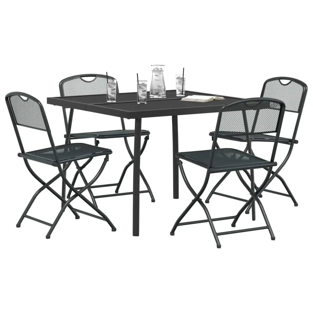 Set di Mobili da Esterno 5 pcs Antracite Ferro e Acciaio 3422895