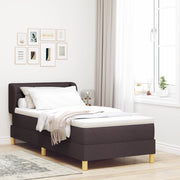 Letto con Box Spring e Materasso - Marrone Scuro, 80x200 cm, Tessuto