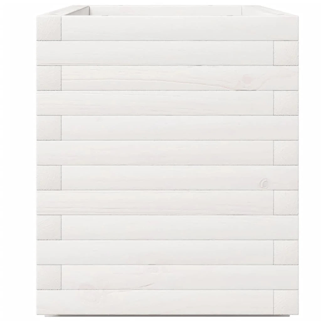 Fioriera rialzata per piante fiori patio giardino 90 x 40 x 49,5 cm legno di pino massiccio bianco 02_0037987
