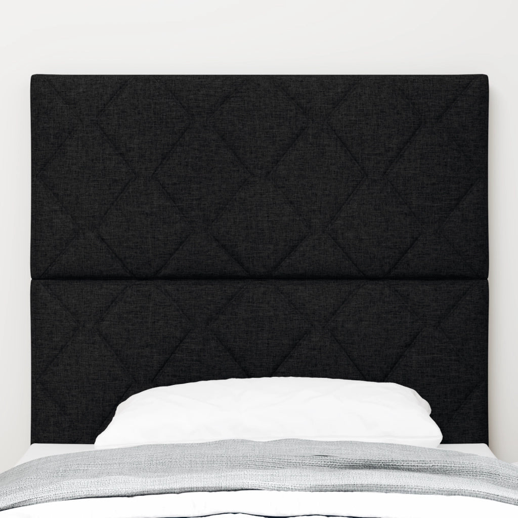 Testiera LED  Design a Blocchi di Diamante Nera 100 cm Tessuto