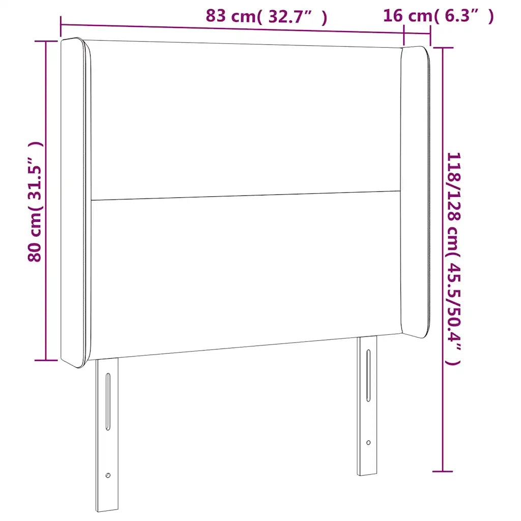 Testiera a LED Blu Scuro 83x16x118/128 cm in Velluto 3123802
