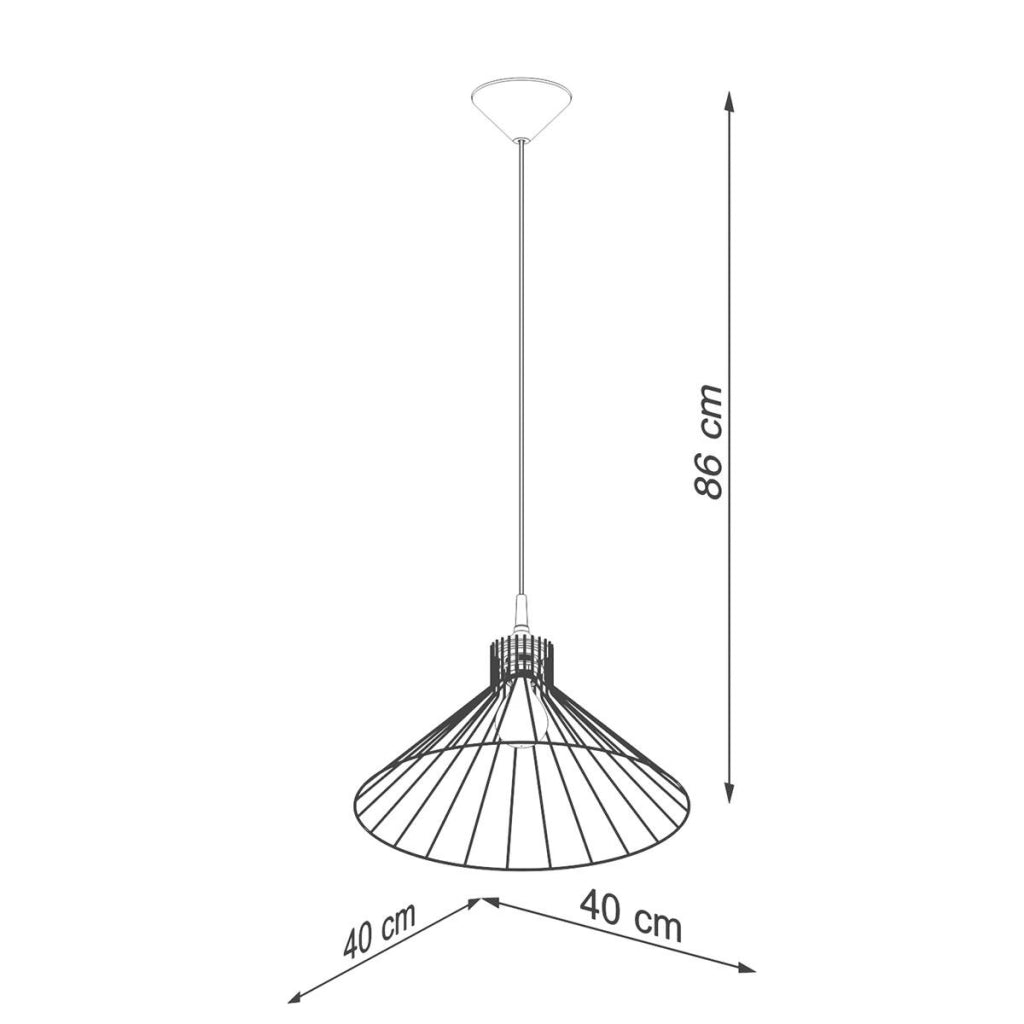 Lampada a sospensione industriale ELINA nera E27 15W