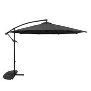 Ombrellone Decentrato 3m Grigio Banana con Base 2 Pesi 28kg