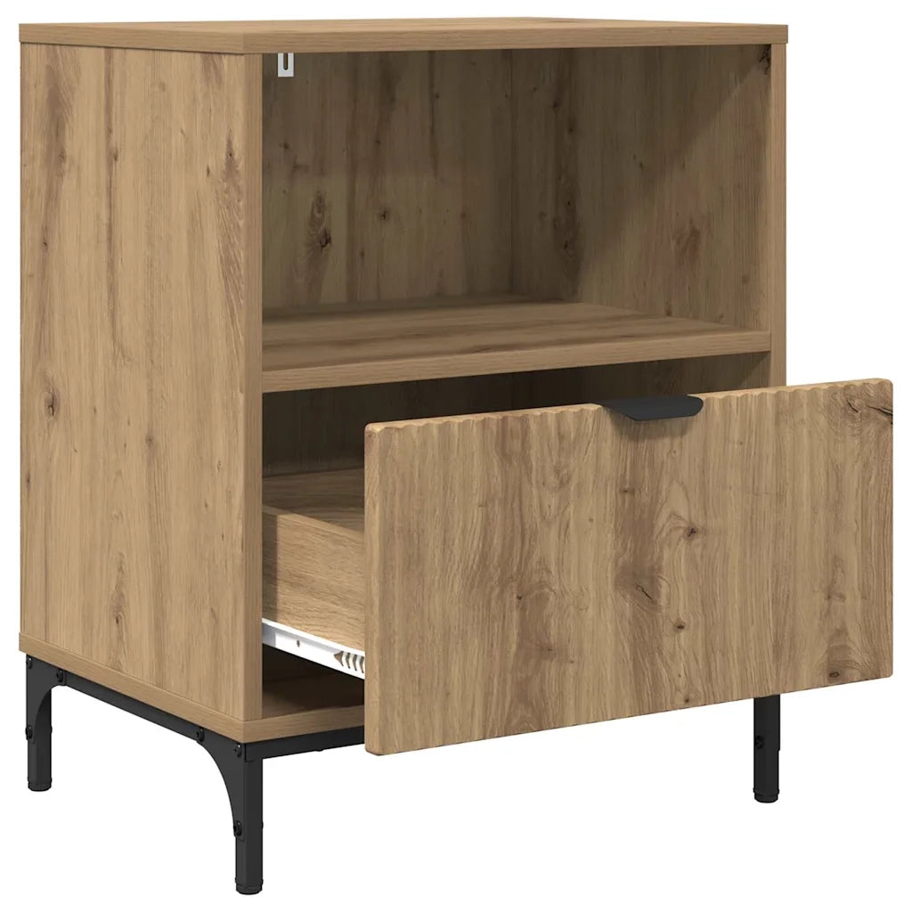 Armadio da Notte 2 pcs rovere artigianale 49 x 36 x 61 cm