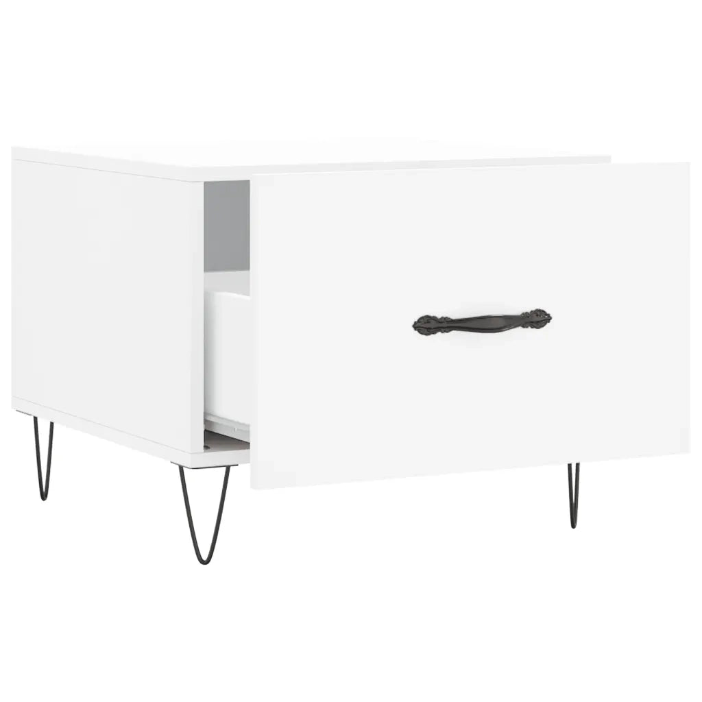 Tavolini da Salotto 2 pz Bianchi 50x50x40 cm Legno Multistrato 829381