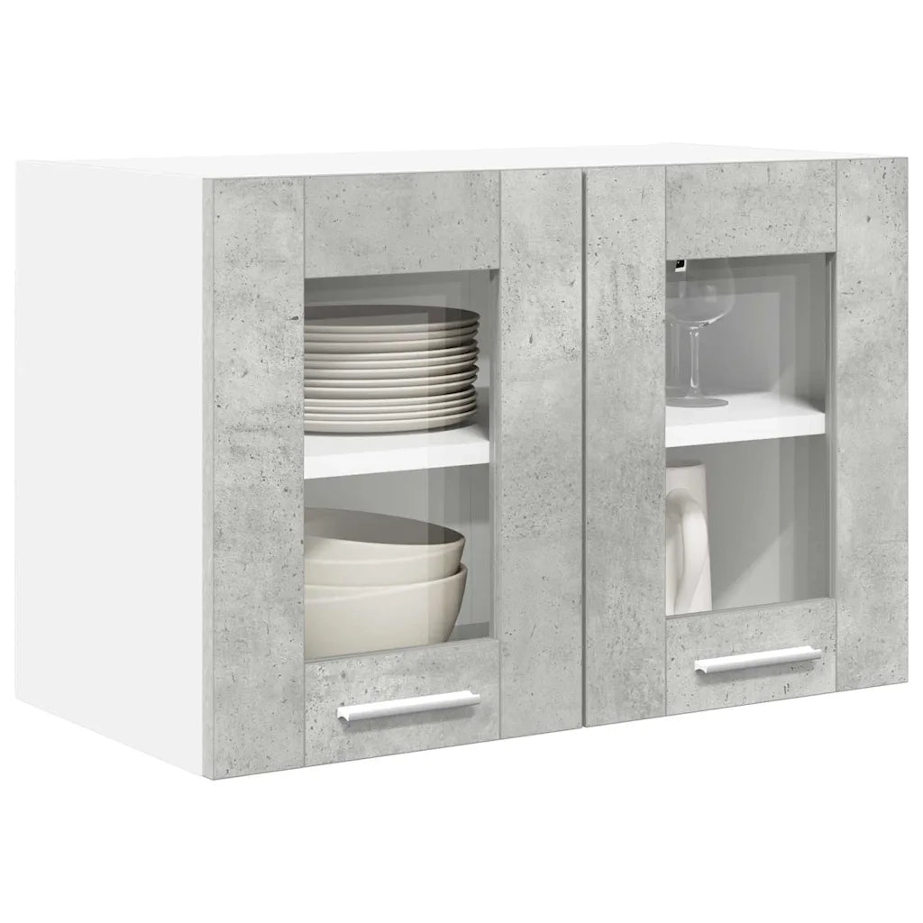 Armadio pensile con porta 2 pcs Grigio cemento 60 x 31 x 40 cm 884217