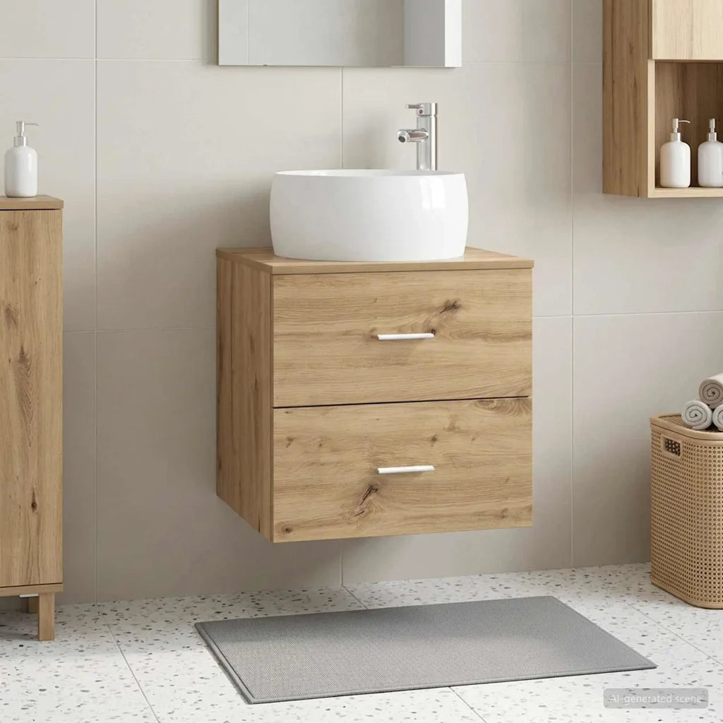 Mobile Lavabo da Parete Rovere Artigianale 49,5 x 44,5 x 66 cm 890317
