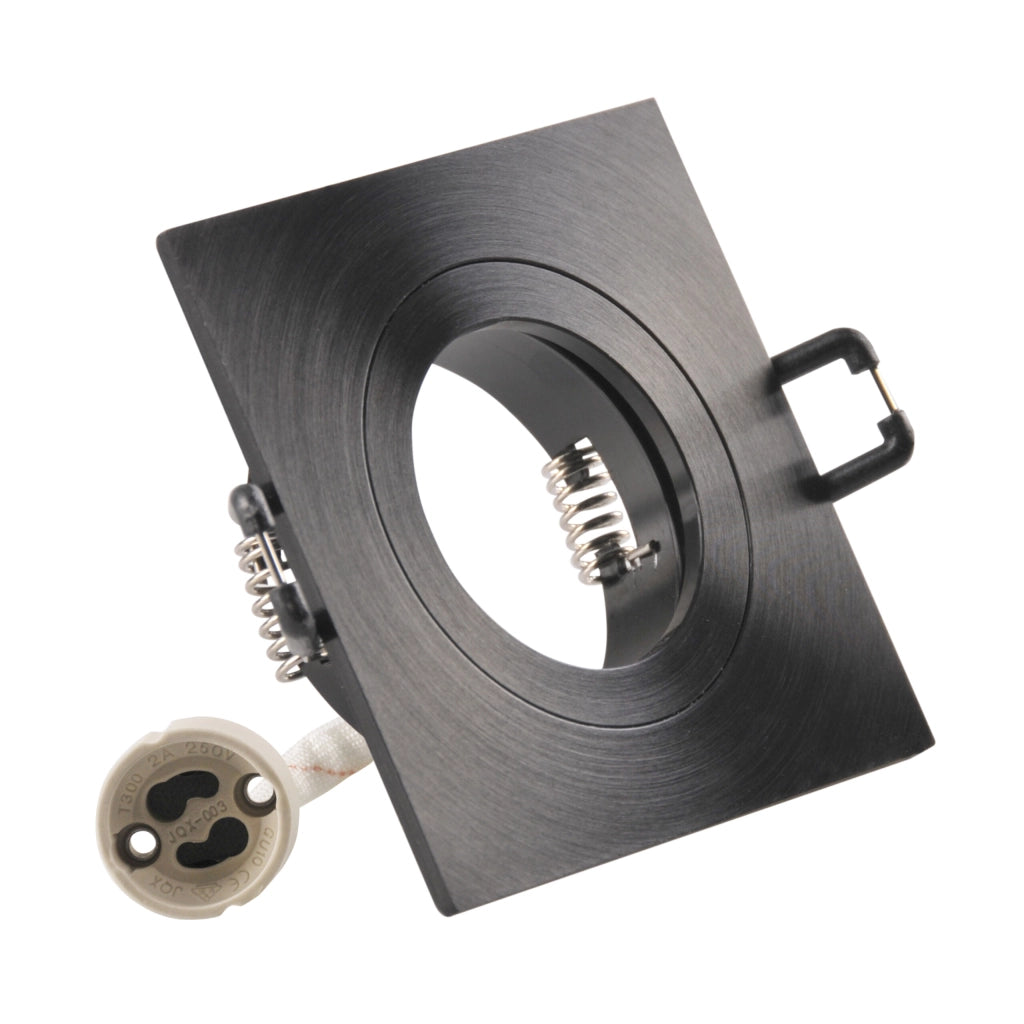 Faretto incasso quadrato nero GU10 FEBE Polux 323354