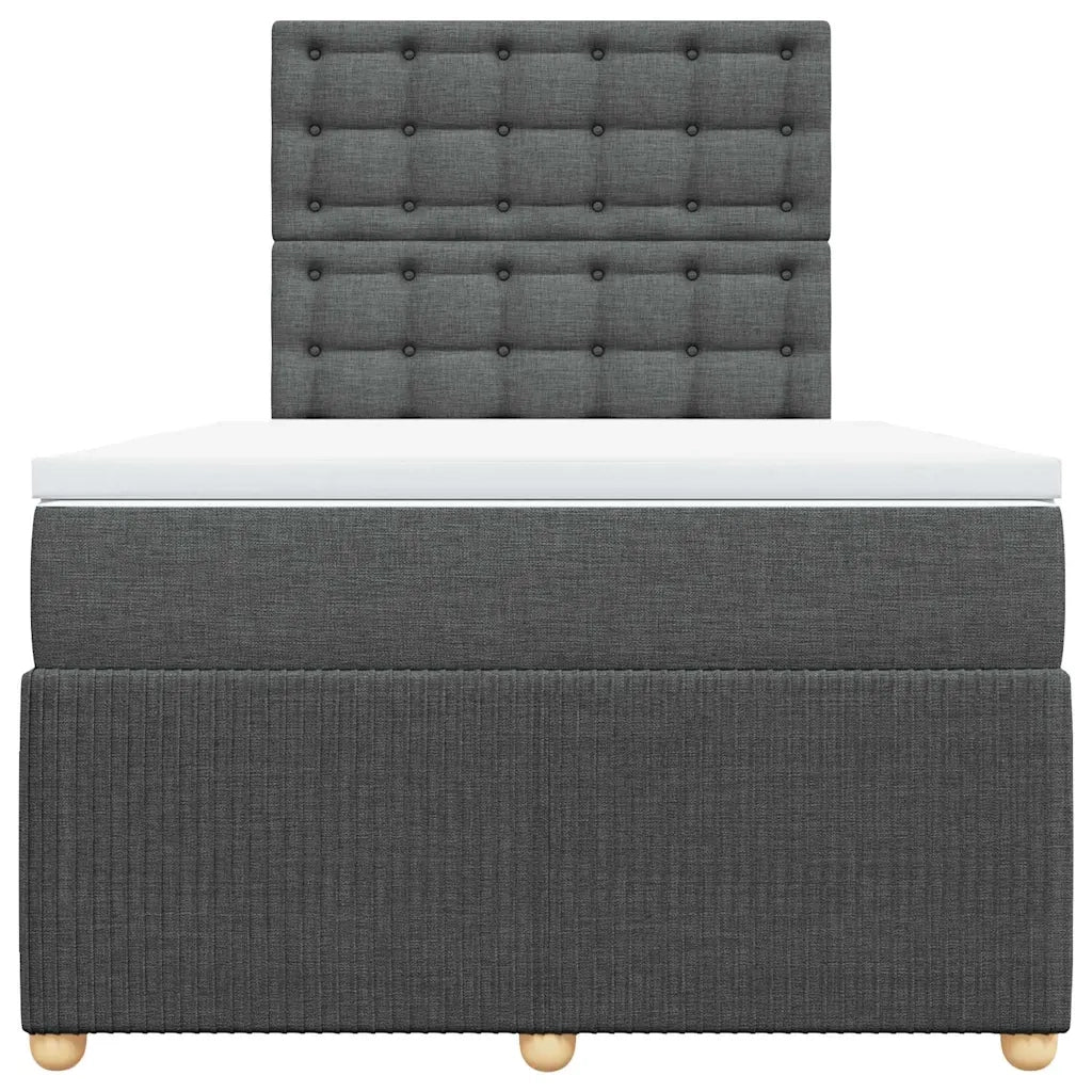 Giroletto a Molle con Materasso Grigio Scuro 120x200 cm Tessuto 3292038