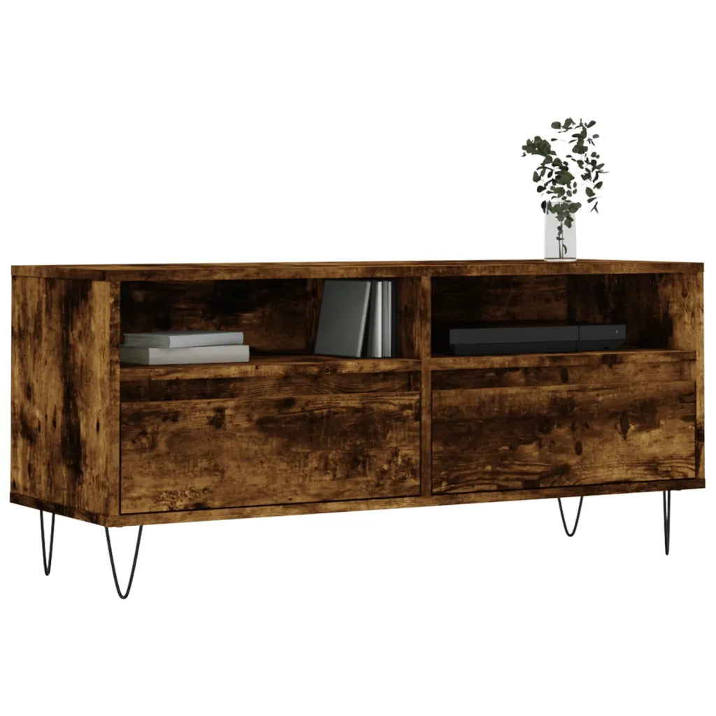 Mobile TV Rovere Fumo 100x34,5x44,5 cm in Legno Multistrato 831241
