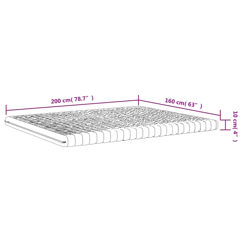 Materasso in Schiuma Bianco 160x200 cm 7 Zone Durezza 20 ILD 356357